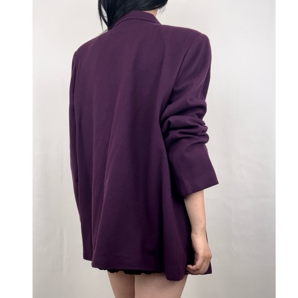 Vintage Dark Purple Sag Harbor Wool Blazer - Picture 4 of 8